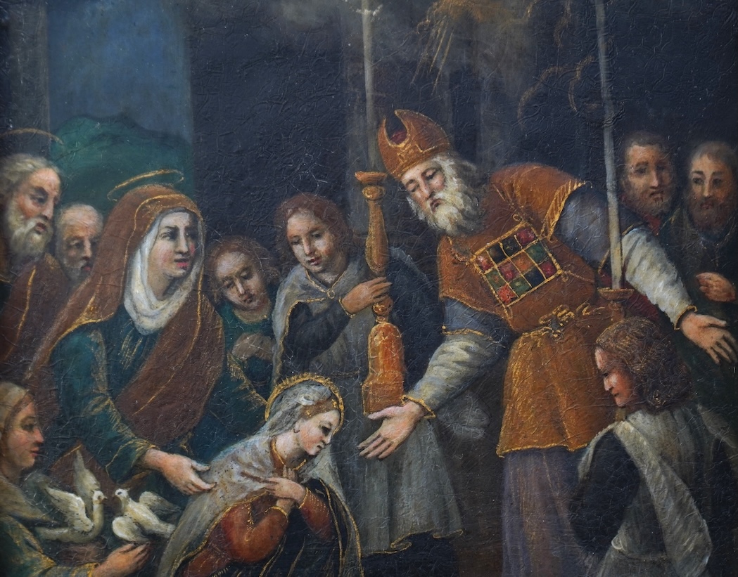 Continental School, 17th century, Religious Scene with Bishop, Saints and Christ as a Child